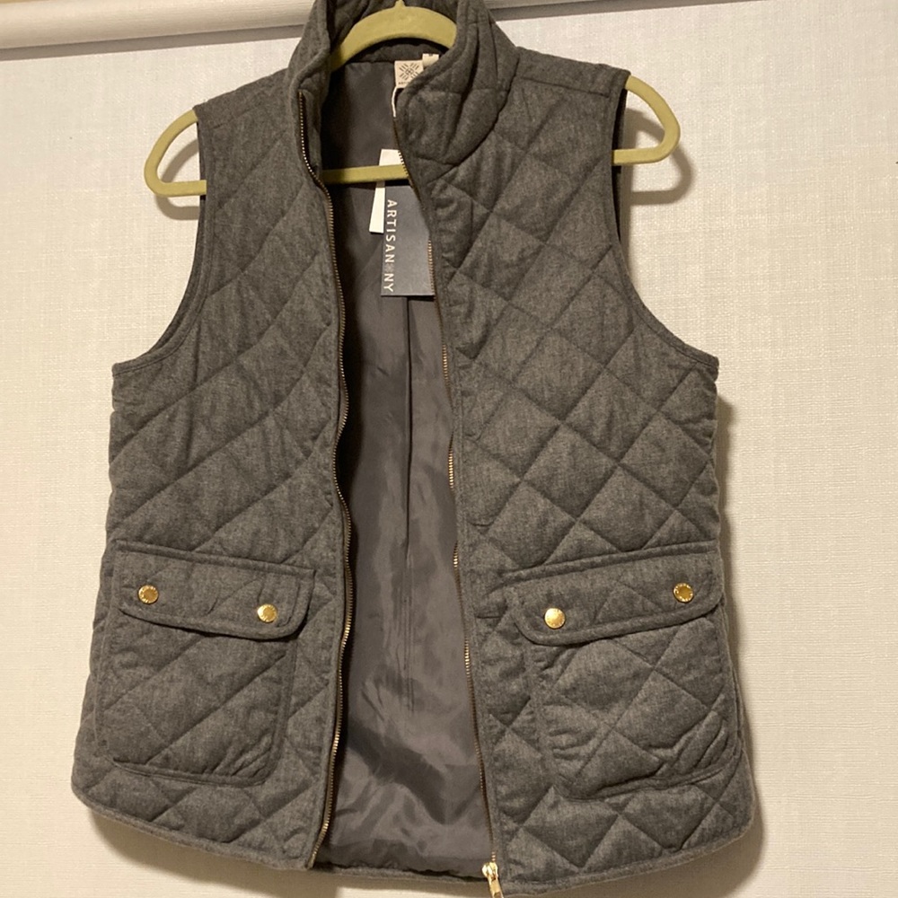 Gray Quilted Vest